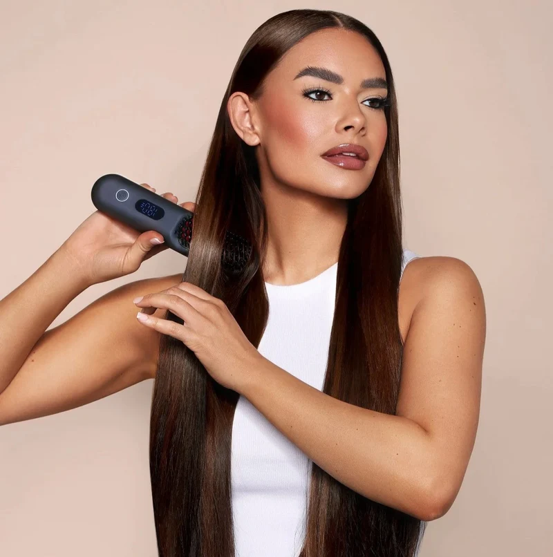 Glättbürste & Haarbürste elektrisch | Kabelloser Haarglätter für glattes Haar | StyleGlide