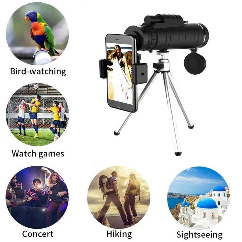 Starscope HD Monokular – Hochleistungs-Teleskop mit Smartphone-Halter und Stativ, wasserdicht