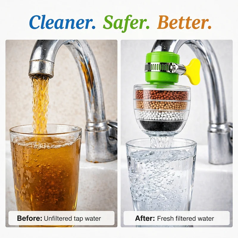 Wasserfilter | 5-Schicht Aktivkohle | Chlor- und Kalkreduzierung | Aquaveil
