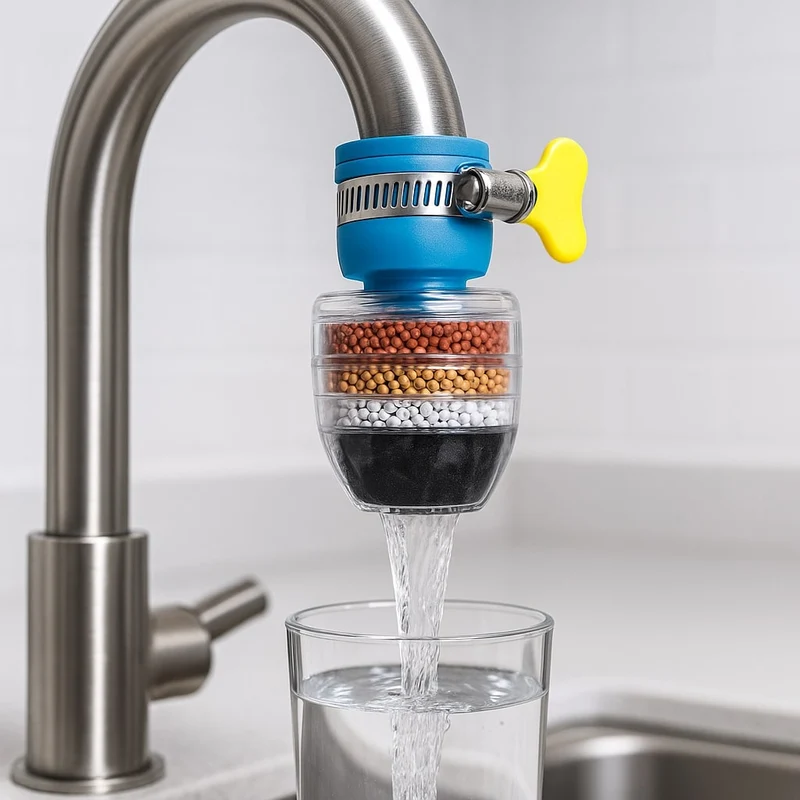 Wasserfilter | 5-Schicht Aktivkohle | Chlor- und Kalkreduzierung | Aquaveil