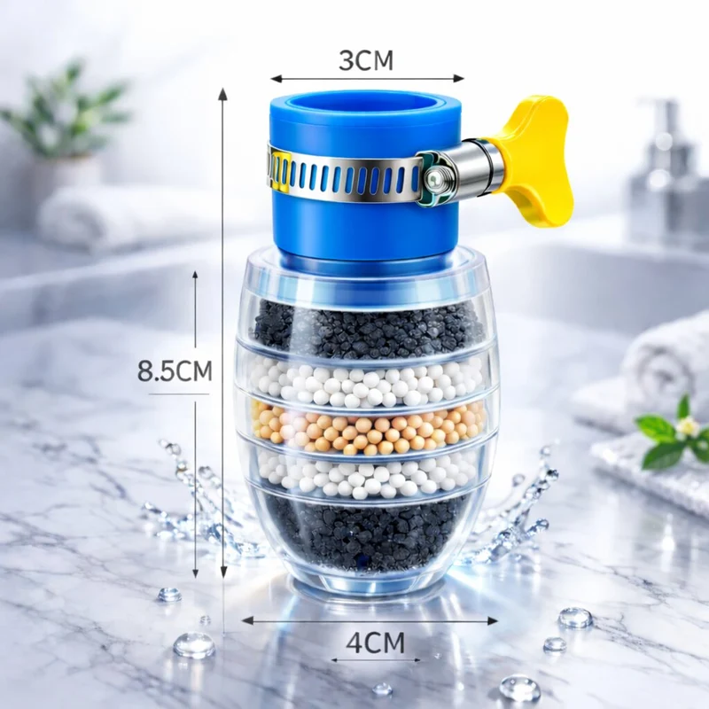 Wasserfilter | 5-Schicht Aktivkohle | Chlor- und Kalkreduzierung | Aquaveil