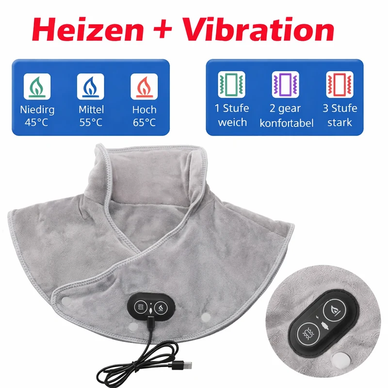 Nackenmassage | Schulter Massagekissen | Wärme und Vibration | ThermoLiva