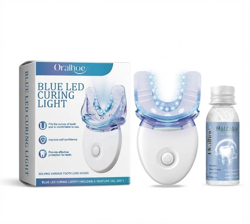 Prothesen | Zahnreparatur Set mit LED | Formbares Denture Gel | Futusly