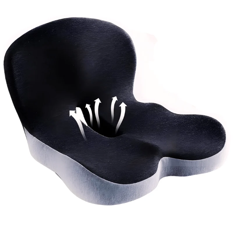 Sitzkissen | Ergonomisches Memory Foam Sitzkissen | Druckentlastend & Rutschfest | ErgoComfort