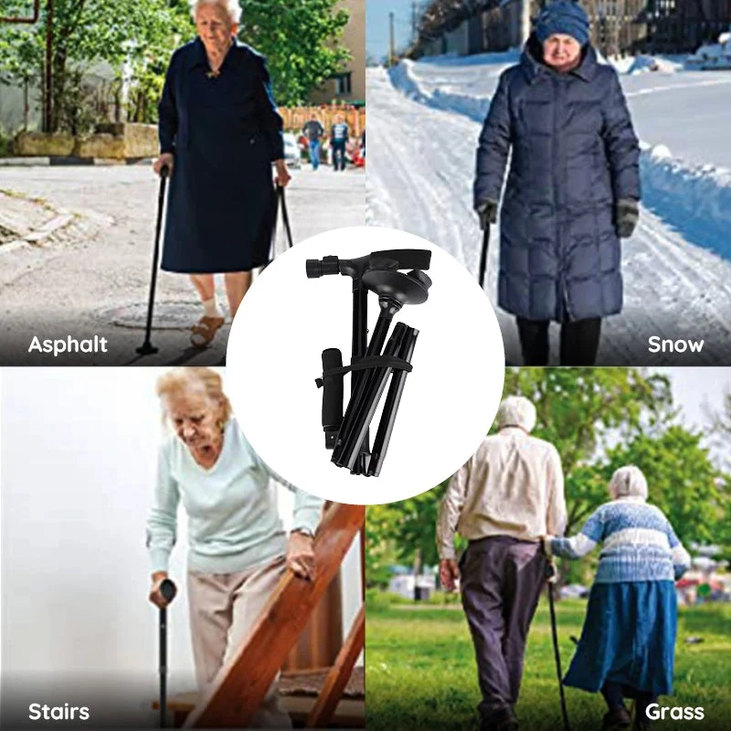 StrideFlex Leichtgewicht Gehstock mit LED und faltbarem Design