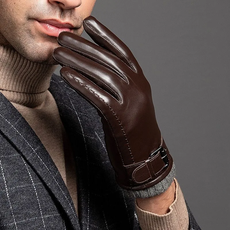 Lederhandschuhe mit Kaschmirbündchen für kaltes Winterwetter