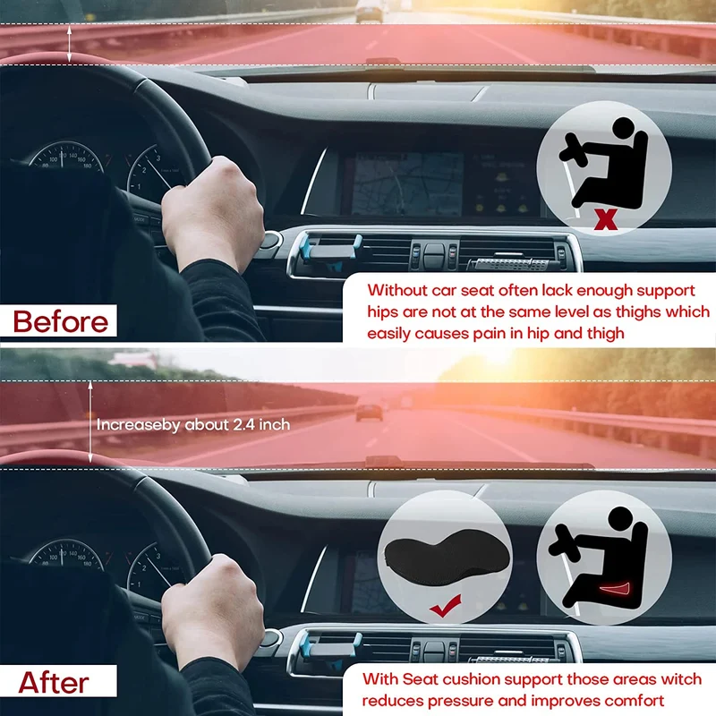 Pro Version Fahrzeug Sitzkissen Booster für verbesserten Fahrkomfort