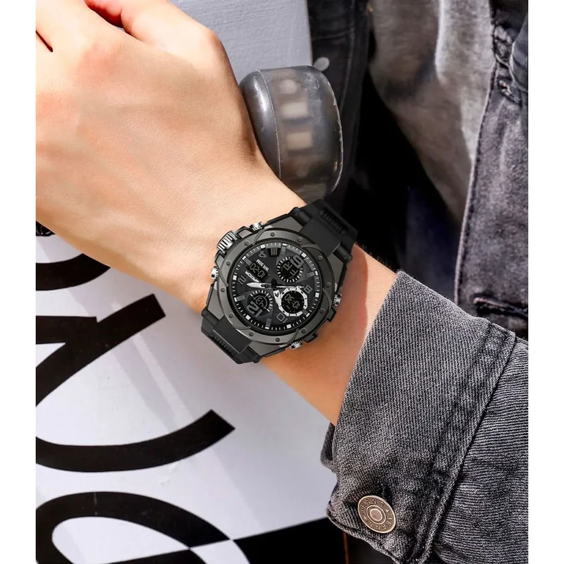 Herren Militäruhr mit analog-digitaler Anzeige und Funktionen