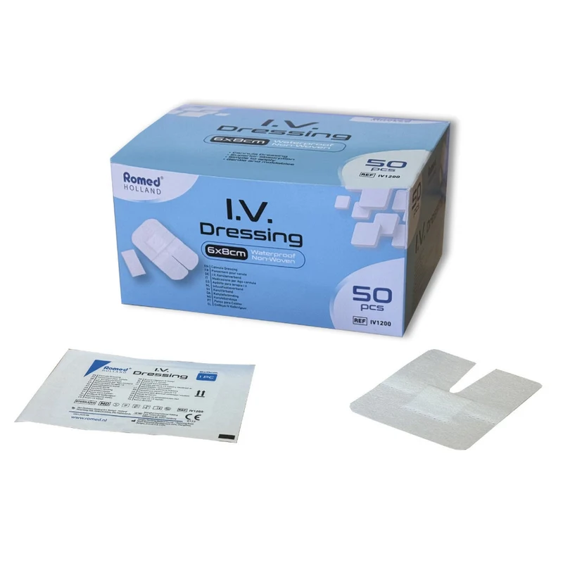 Romed I.V. Kanülenverband, 6 x 8 cm, steril, wasserfest, Vlies