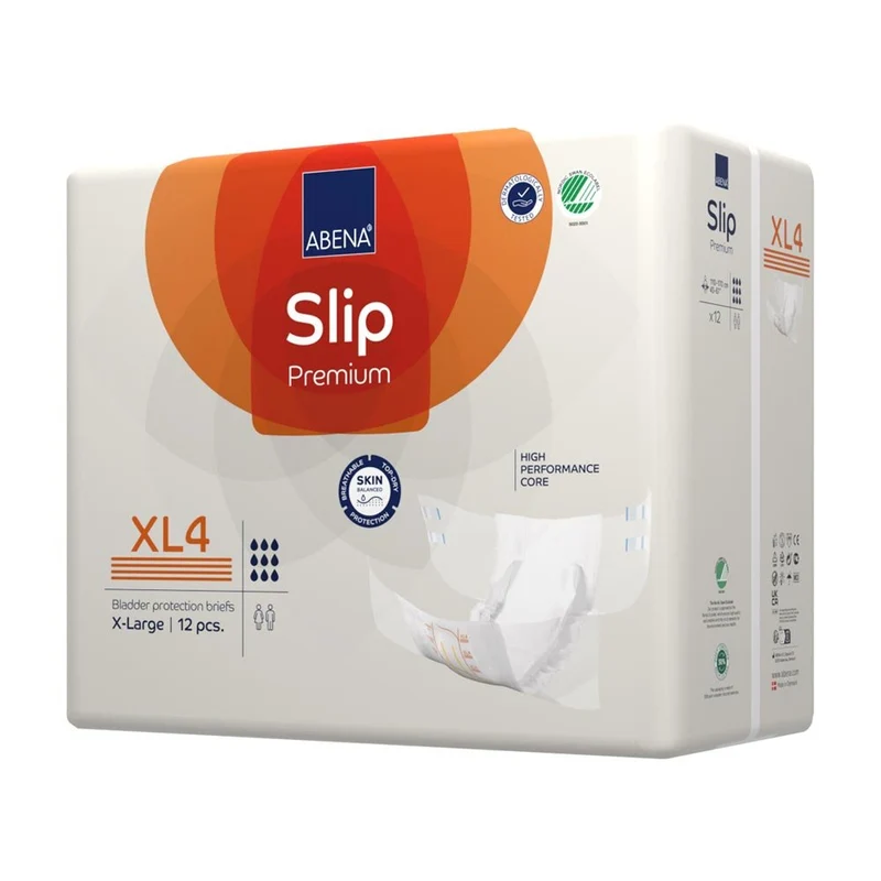 Abena Slip Premium XL4 Inkontinenzwindeln 4000 ml, 12 Stück