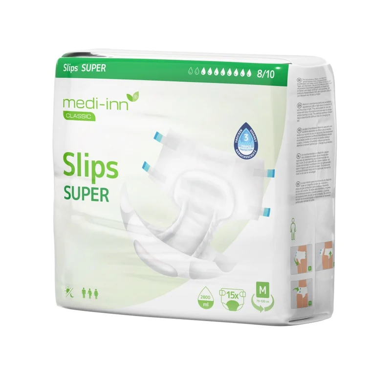 Medi-Inn Inkontinenz-Slips SUPER, 8 Tropfen, Unisex-Passform, weiß