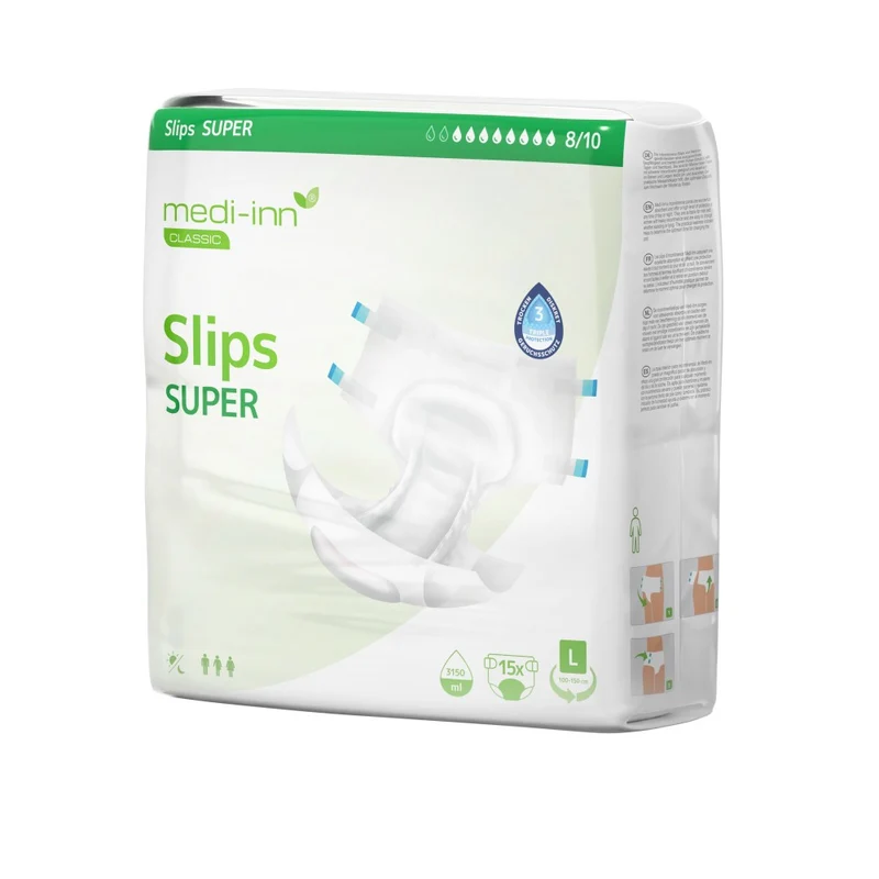 Medi-Inn Inkontinenz-Slips SUPER, 8 Tropfen, Unisex-Passform, weiß