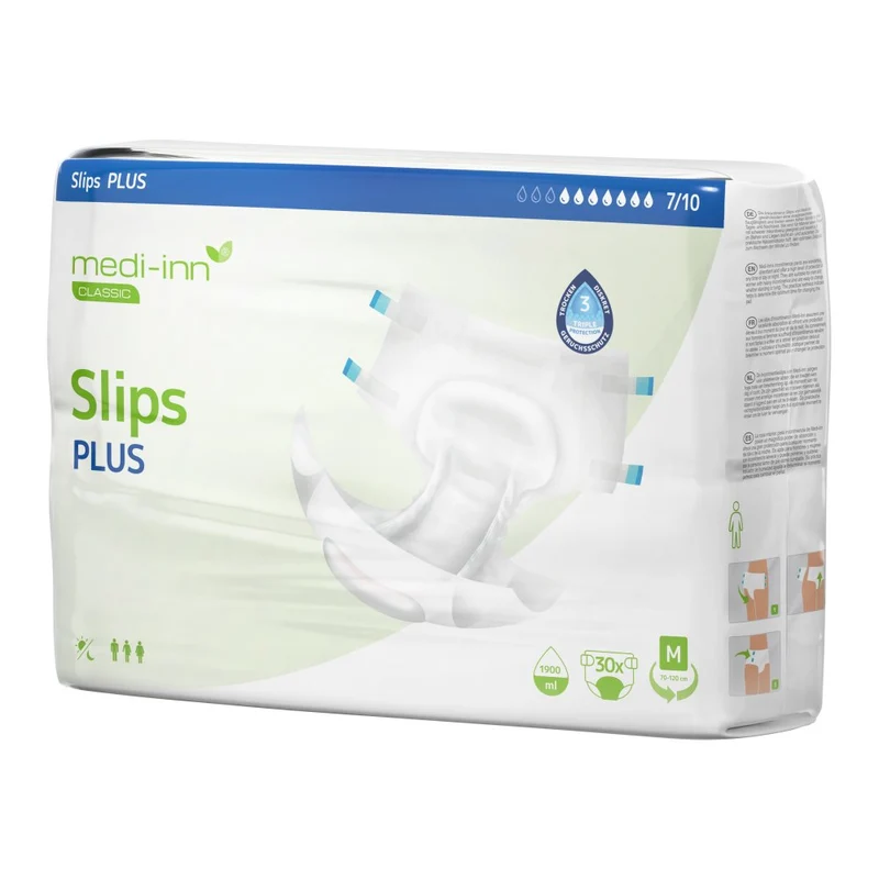 Medi-Inn Inkontinenz-Slips PLUS, 7 Tropfen, Unisex-Passform, weiß