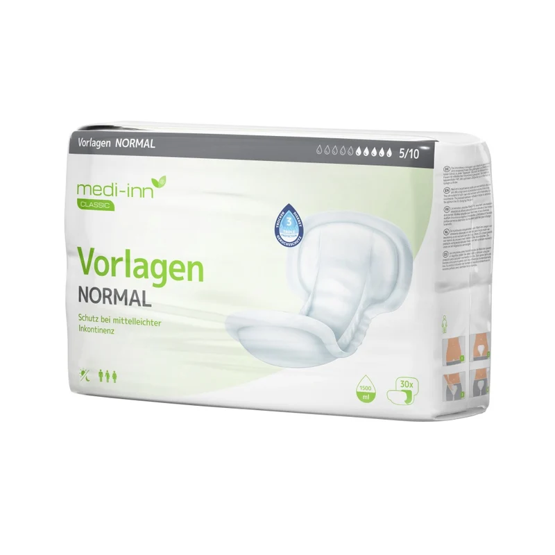 Medi-Inn Inkontinenz-Vorlagen NORMAL, 5 Tropfen, Unisex-Passform, weiß