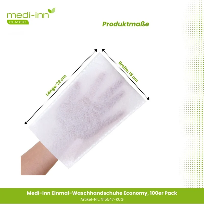 Medi-Inn Einmal-Waschhandschuhe Economy 15 x 22 cm, 100er Pack