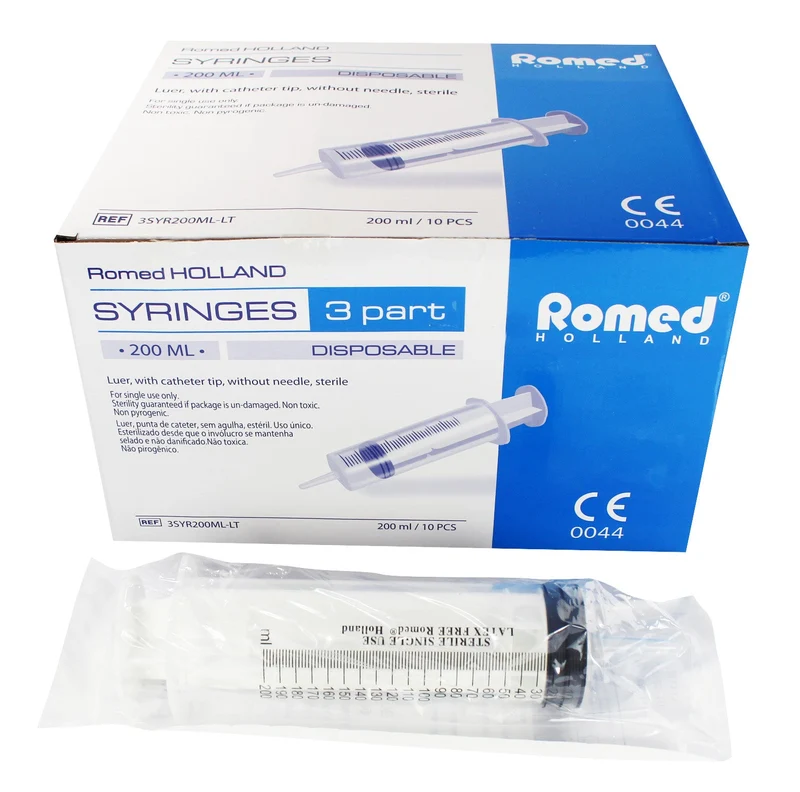 Romed Blasenspritze Wundspritze 200 ml, 3-teilig, mit Luer-Ansatz