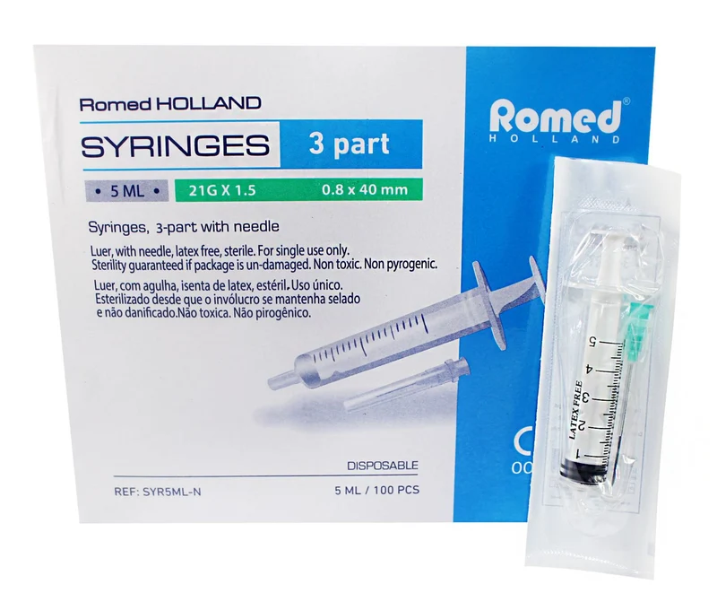 Romed Einmalspritzen mit Einmalkanülen 3-teilig steril