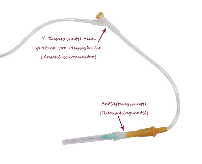 Romed Infusionsbesteck mit Belüftungskanüle steril 0,8 x 40 mm und Y-Teil 25 Stück