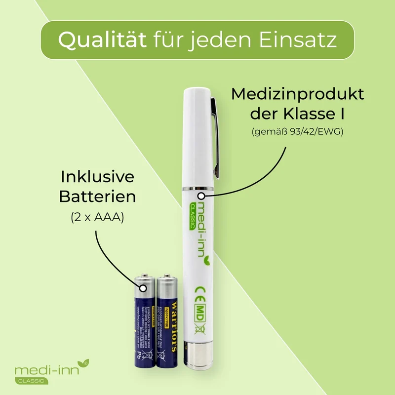 Medi-Inn Diagnostikleuchte, mit Batterien, weiß