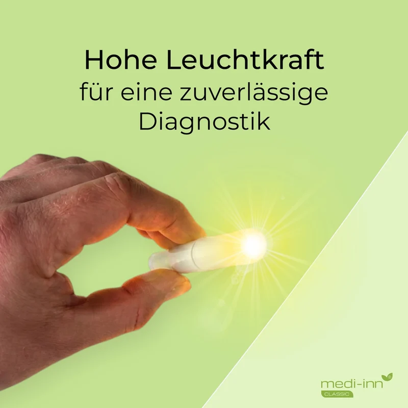Medi-Inn Diagnostikleuchte, mit Batterien, weiß
