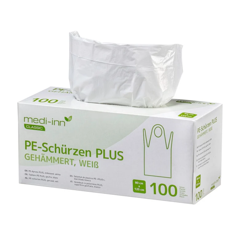 Medi-Inn PE-Schürzen PLUS, gehämmert, weiß, in Spenderbox