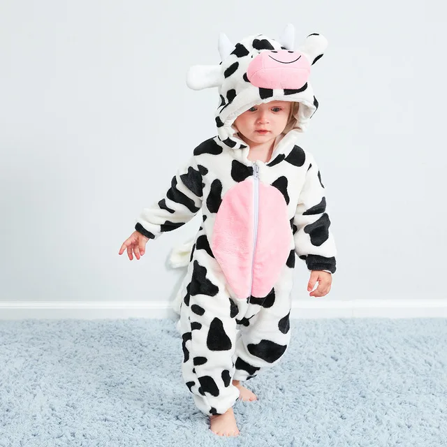 Strampler für Babys | Baby Fleece Overall | Tier Onesie | Wolklin
