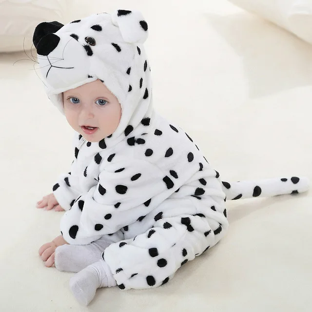 Strampler für Babys | Baby Fleece Overall | Tier Onesie | Wolklin