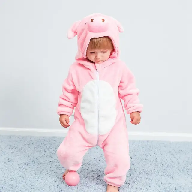 Strampler für Babys | Baby Fleece Overall | Tier Onesie | Wolklin