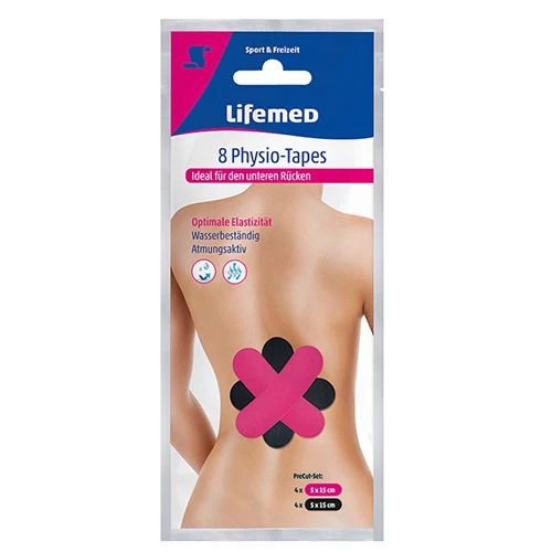 Lifemed Physio-Tapes 15 cm x 5 cm farbig sortiert "Unterer Rücken"