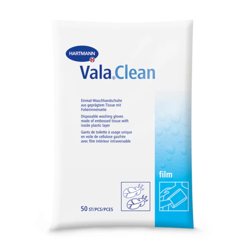 Hartmann ValaClean film Einmal-Waschhandschuhe, 23,5 x 15,5 cm, foliert