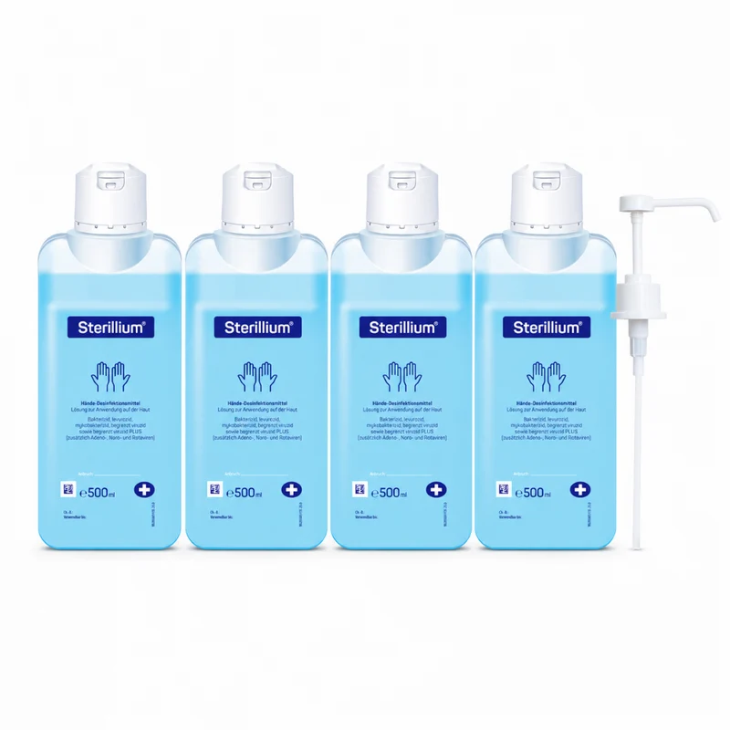 Bode Sterillium Händedesinfektion 4 x 500 ml + 1 x Dosierpumpe