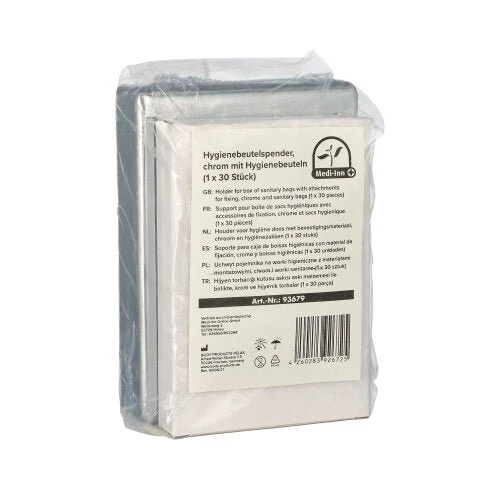 Medi-Inn Set 1 x Hygienebeutelspender chrom mit 1 x 30 Hygienebeuteln