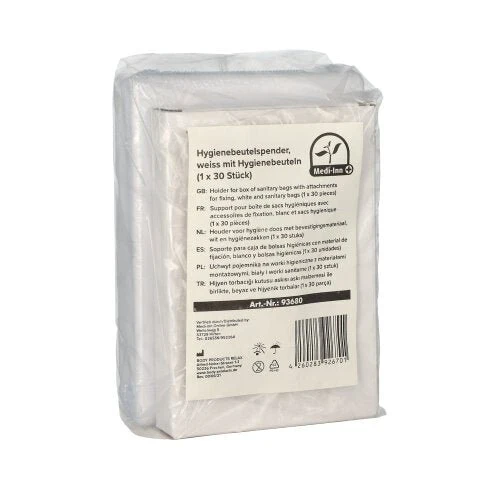 Medi-Inn Set 1 x Hygienebeutelspender weiß mit 1 x 30 Hygienebeuteln