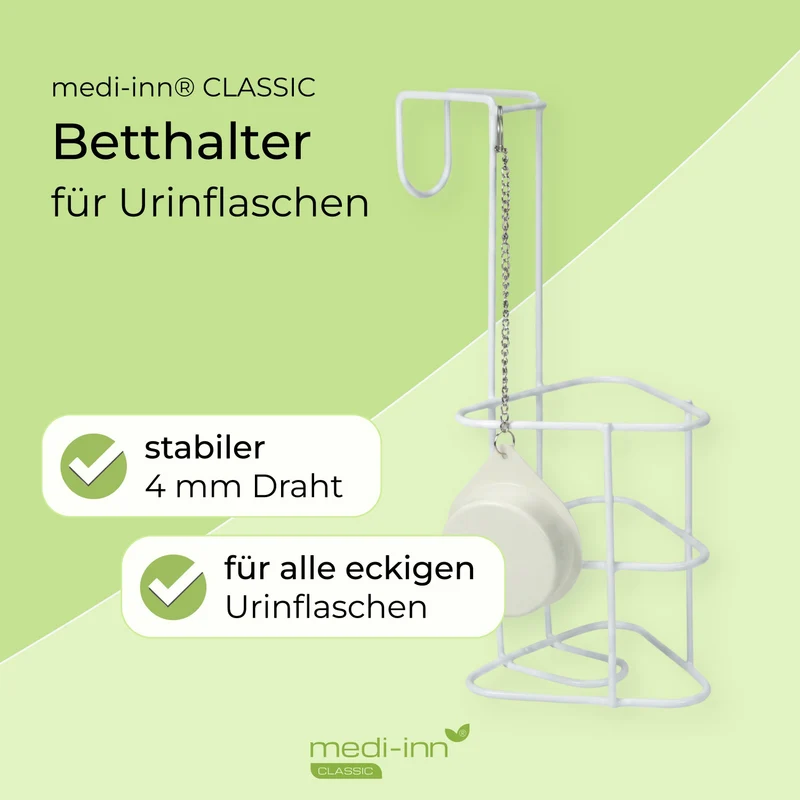 Medi-Inn Urinflaschenhalter mit Deckel für eckige Männer-Urinflaschen