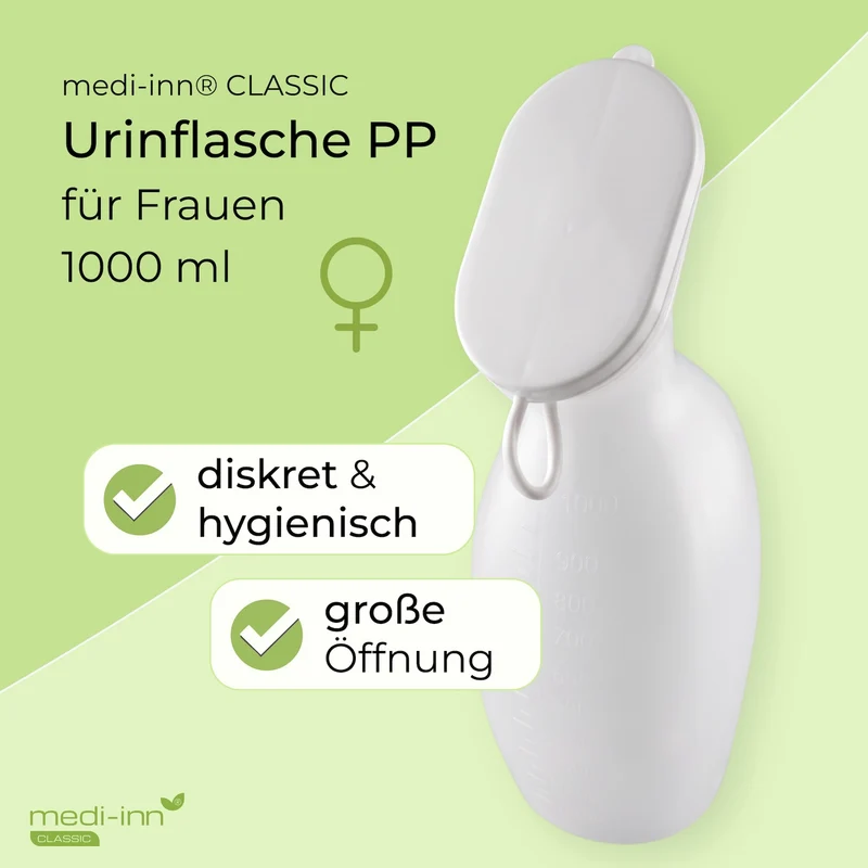 Medi-Inn Urinflasche PP 1000 ml, für Frauen, milchig