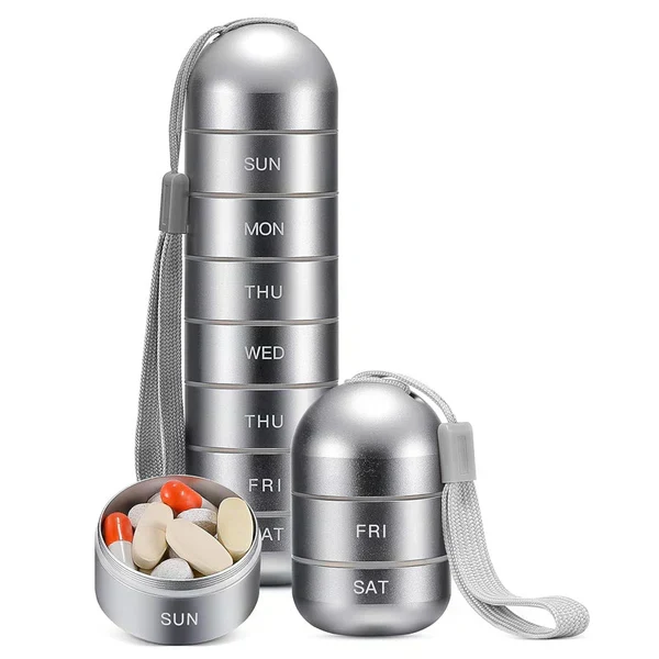 MediVault | Sicherer Aluminium Pillenbehälter für Reisen