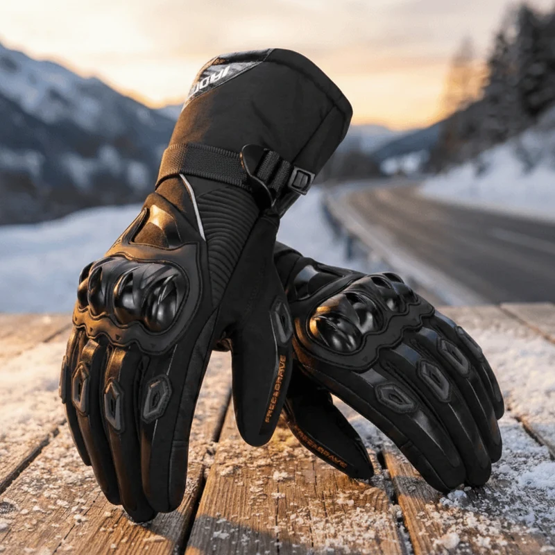 THERMOGRIP Moto Handschuhe – Wasserdichte Winter-Motorradhandschuhe mit 3-Schicht-Isolierung & Kohlefaser-Schutz
