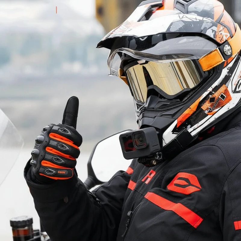 THERMOGRIP Moto Handschuhe – Wasserdichte Winter-Motorradhandschuhe mit 3-Schicht-Isolierung & Kohlefaser-Schutz