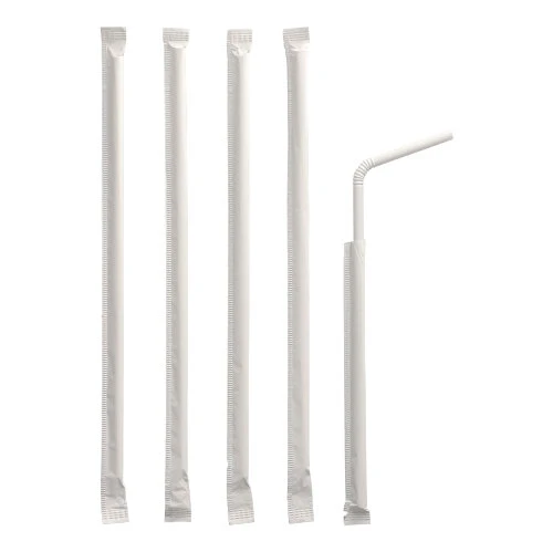 Medi-Inn Trinkhalme, flexibel, Ø 6 mm · 24 cm weiß einzeln gehüllt