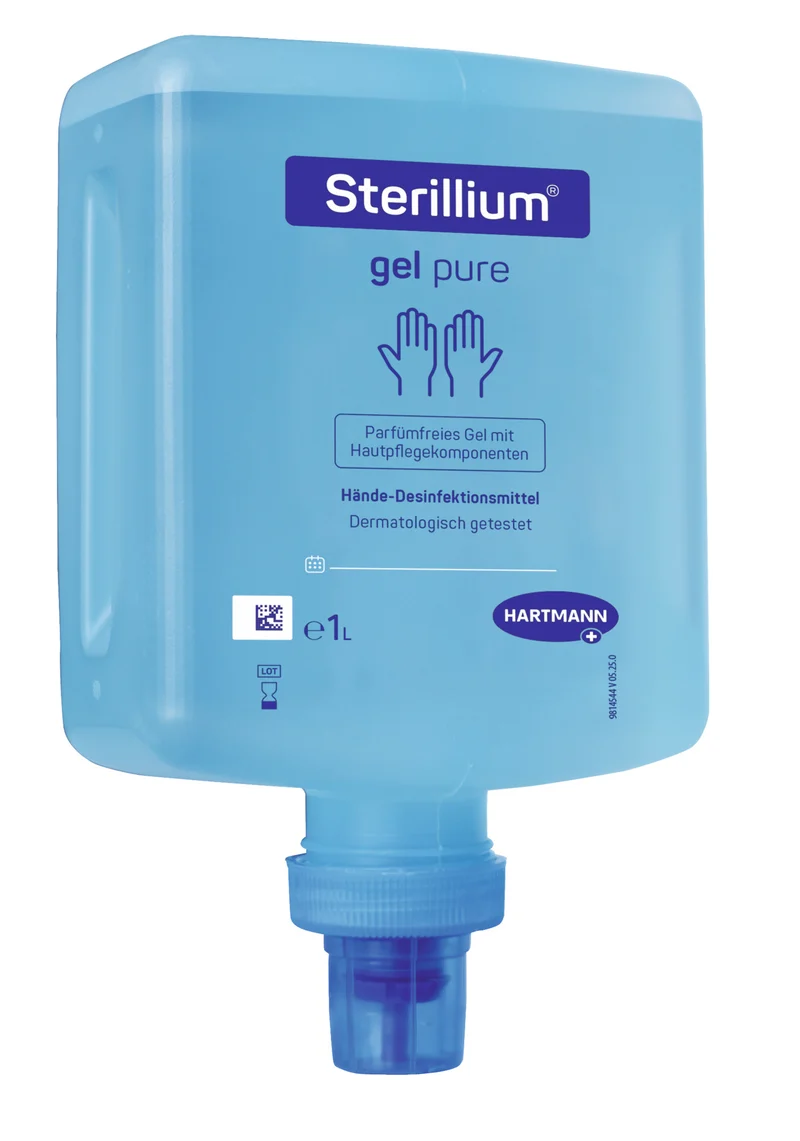Hartmann CleanSafe touchless Dosierspender für Überkopfflaschen + 10 x 1000 ml Sterillium Gel pure Überkopfflasche