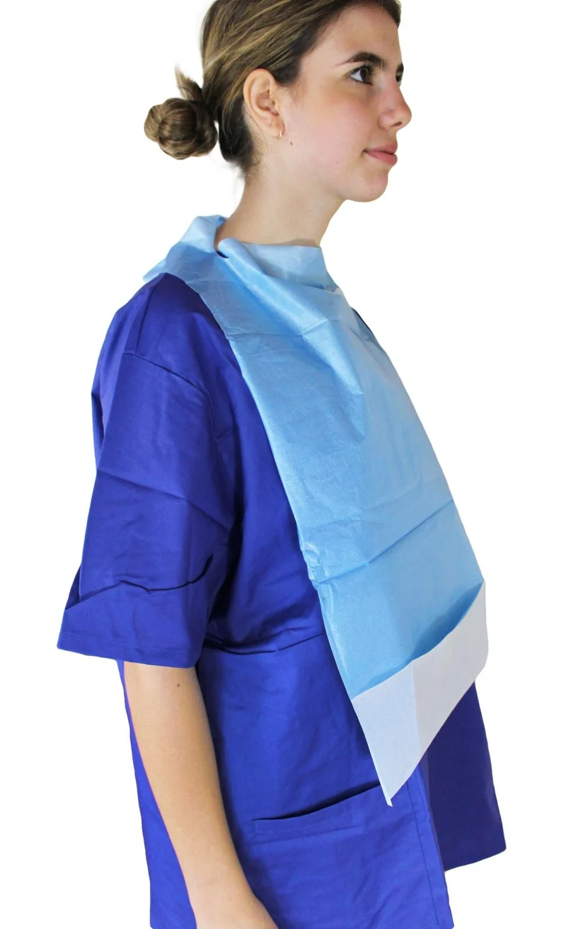 Medi-Inn Einmal Esslätzchen mit Auffangtasche 64 x 36 cm blau