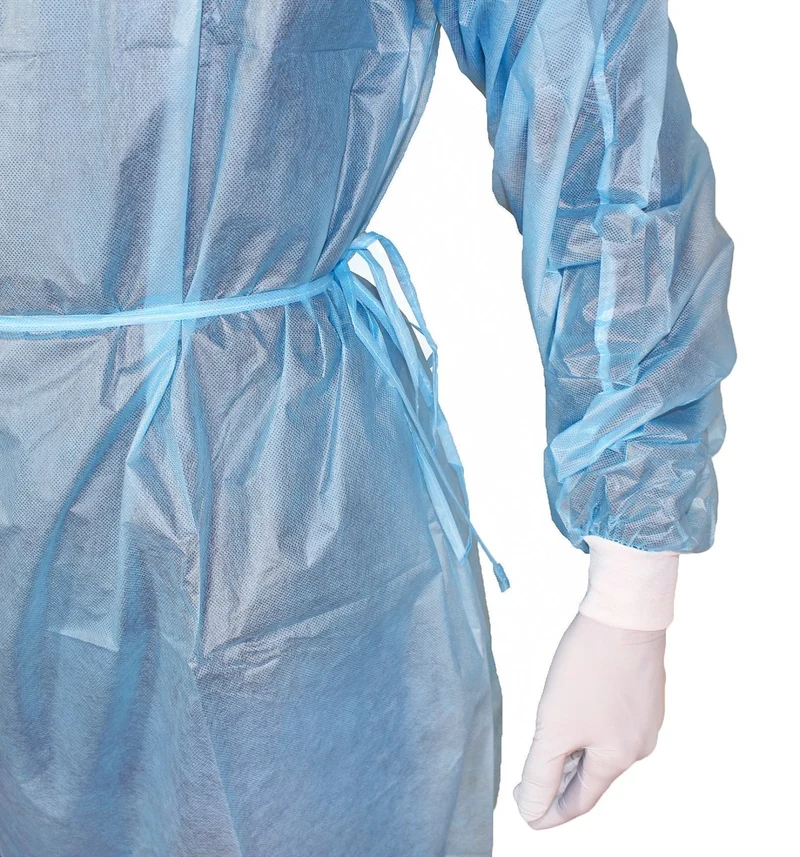Medi-Inn PP-Schutzkittel mit Trikotbündchen & PE-Vollbeschichtung, XL 140 x 160 cm, blau