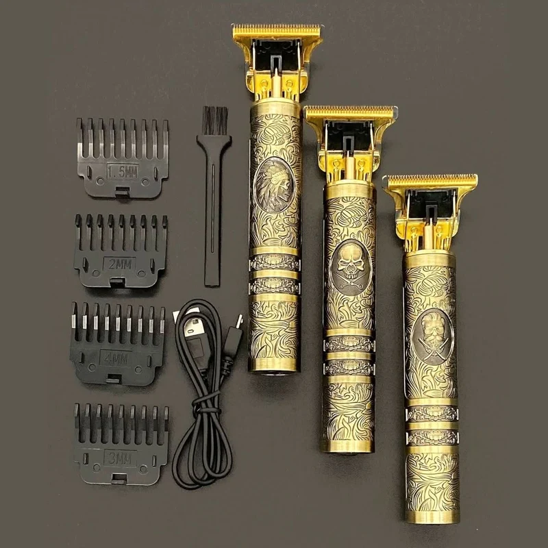 SKULLTRIM – Vintage Barttrimmer mit Akku und präzisem Schnitt für Bart und Haar
