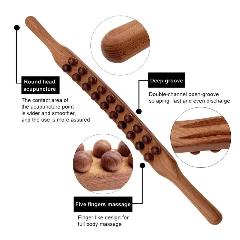 WOOLEASE – Gua Sha Massagestock aus Naturholz