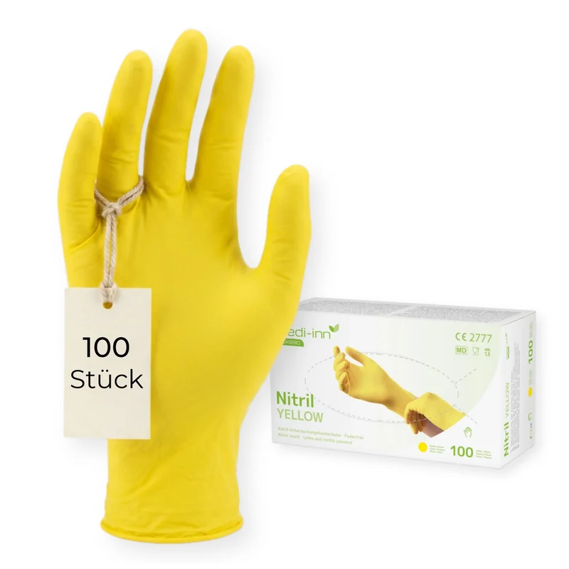 Medi-Inn Nitril Yellow Einmalhandschuhe, gelb, puderfrei