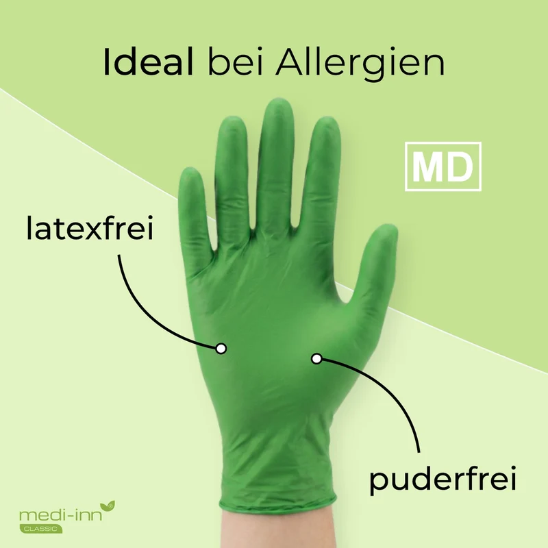 Medi-Inn Nitril Apple Green Einmalhandschuhe, apfelgrün, puderfrei