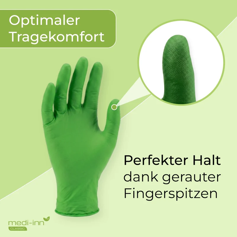 Medi-Inn Nitril Apple Green Einmalhandschuhe, apfelgrün, puderfrei