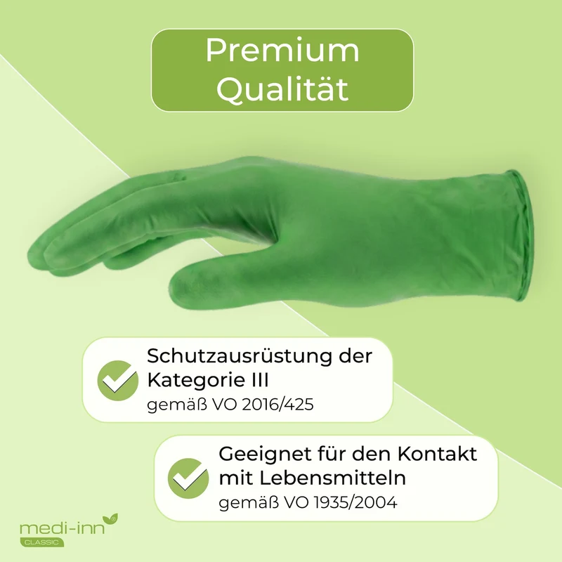 Medi-Inn Nitril Apple Green Einmalhandschuhe, apfelgrün, puderfrei