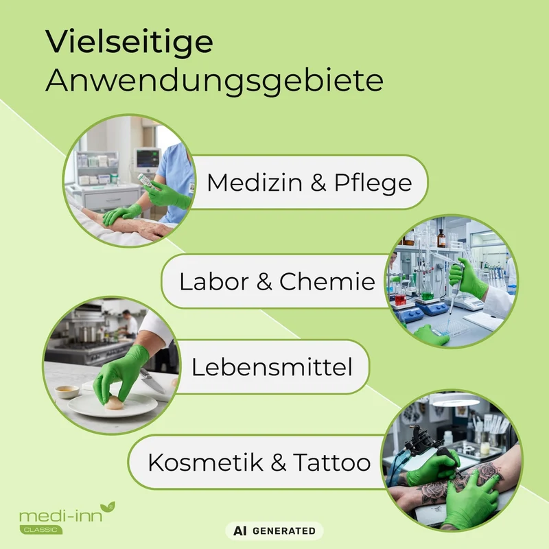 Medi-Inn Nitril Apple Green Einmalhandschuhe, apfelgrün, puderfrei