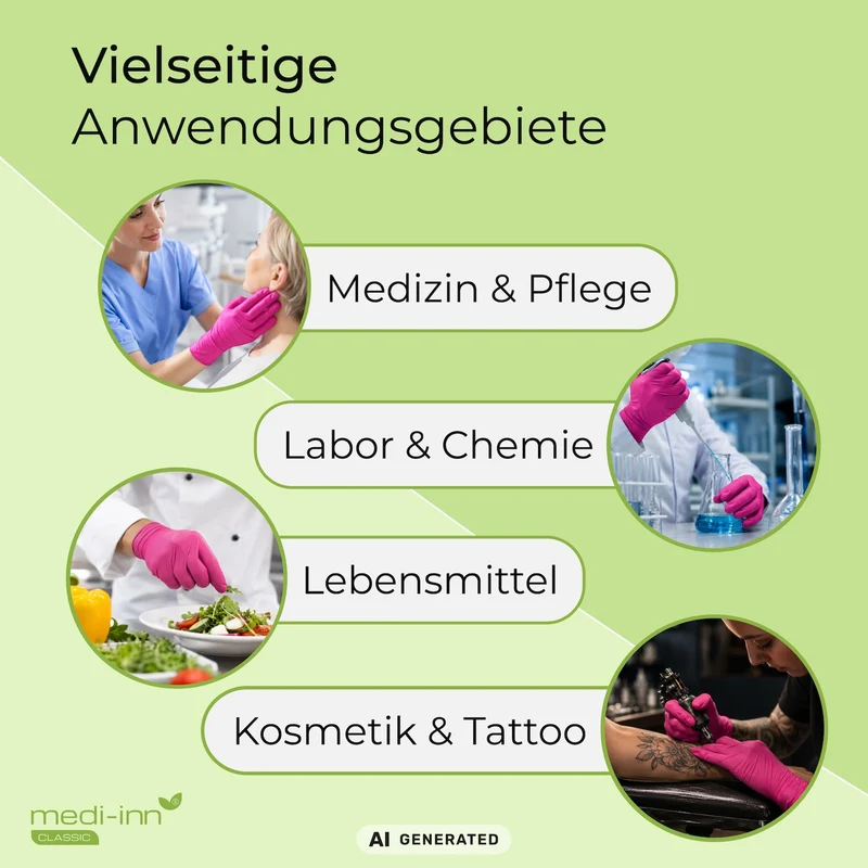 Medi-Inn Nitril Magenta Einmalhandschuhe, puderfrei